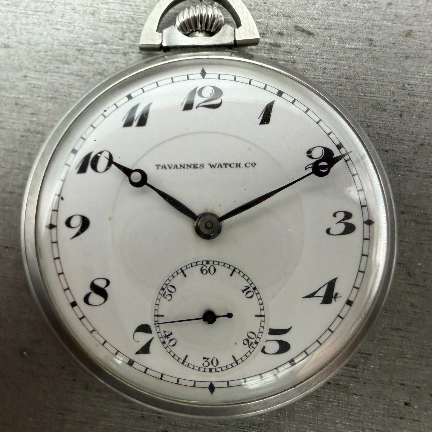 Tavannes pocket Watch 44mm White Dial Silver Tone 17 Jewels Manual Wind PARTS2