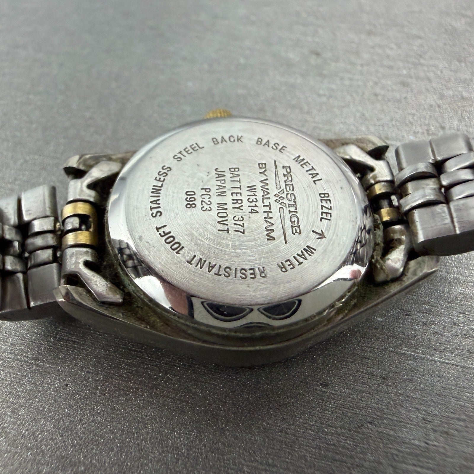 Waltham Prestige Watch Women 24mm Blue Dial Two Tone Daydate PC23 New Battery9
