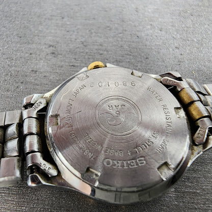 Seiko Sports 50 Watch Women 25mm Luminous Dial Two Tone Date Round New Battery8