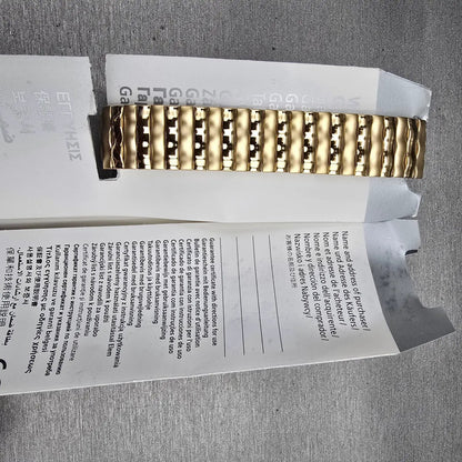Swatch Irony Medium Evensong Watch Men 33mm Blue Dial Gold YLG110 New Batt NOS9