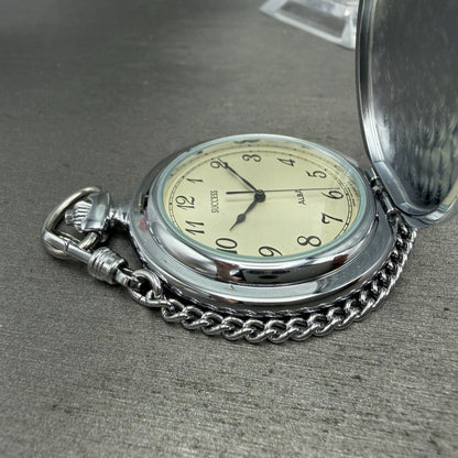 Seiko ALBA Pocket Watch Men 36mm Champagne Dial Silver Tone V721-0A20 New Batt4