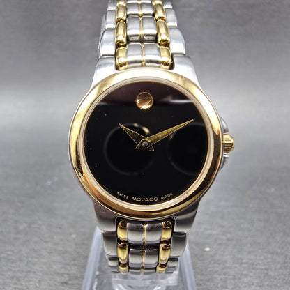 Movado Museum Watch Women 24mm Black Dial Two Tone 81 E4 9835 PARTS0