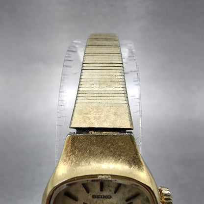Seiko Watch Women 17mm Champagne Dial Gold Tone Manual 173440 Runs4