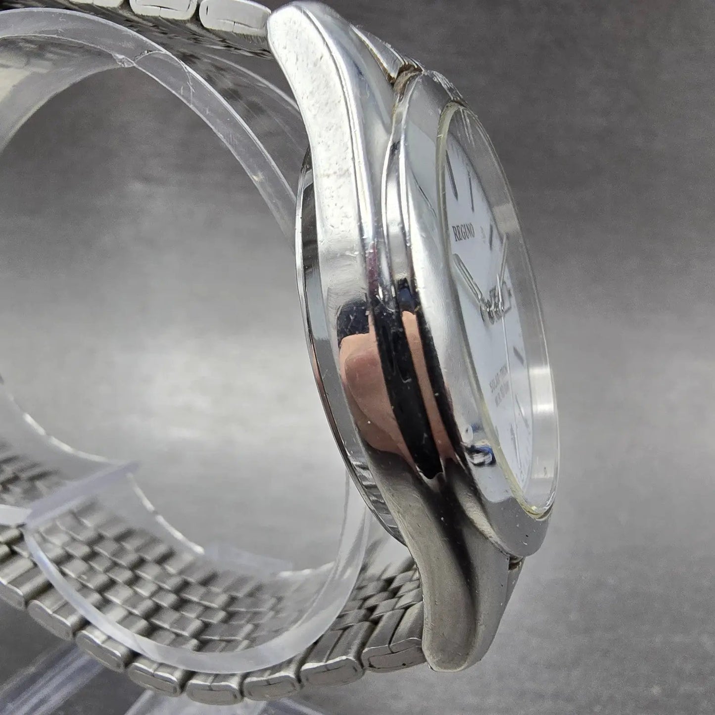 Citizen Reguno Solar Watch Men 36mm White Dial Steel Daydate E101-K005299 Runs3