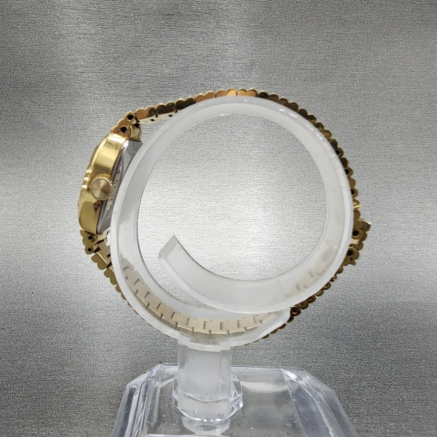 Seiko Tank Watch Women 18mm Black Dial Gold Tone Manual 114750 Runs6