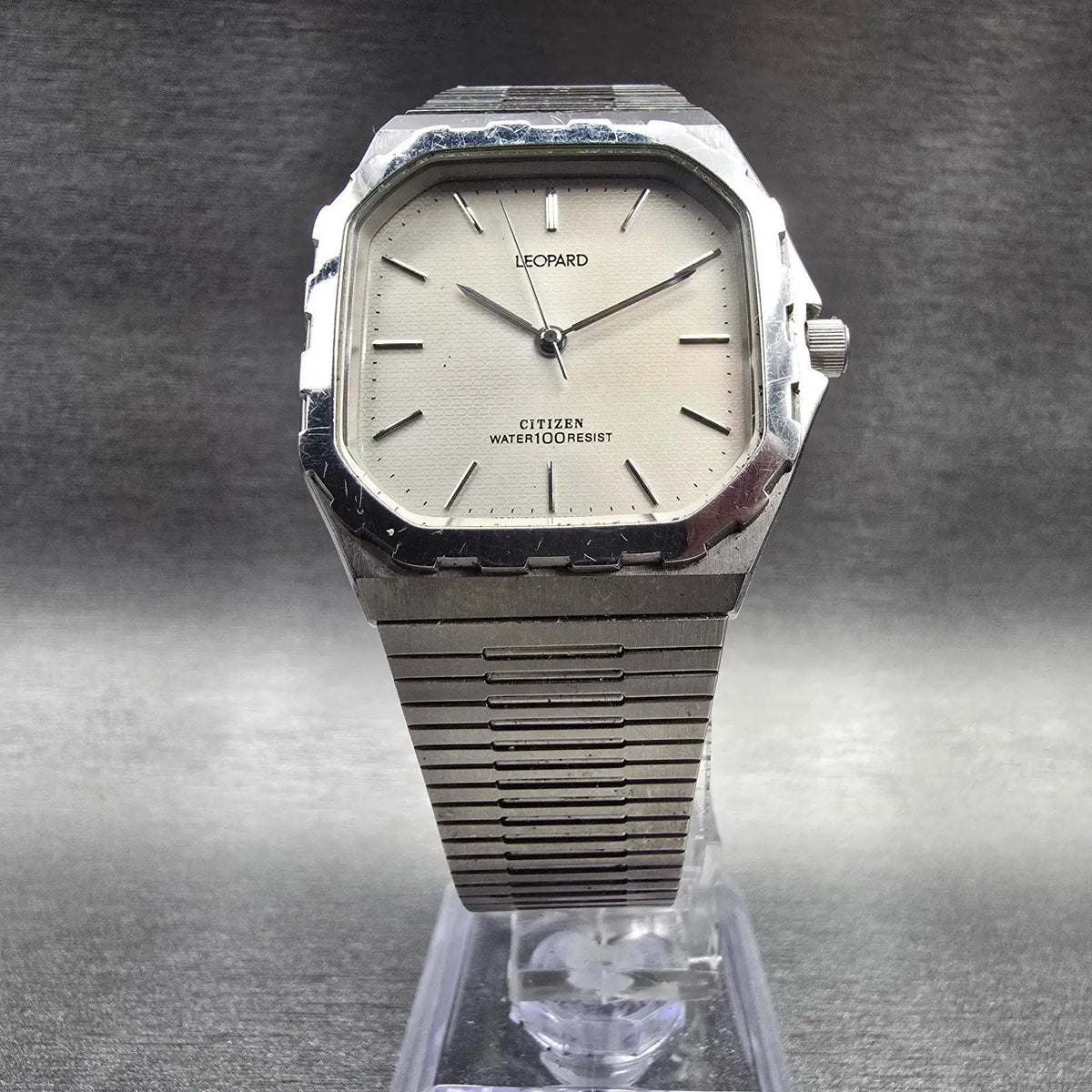 Citizen Leopard Watch Men 30mm Champagne Dial Silver Tone 7933-799976 New Batt6