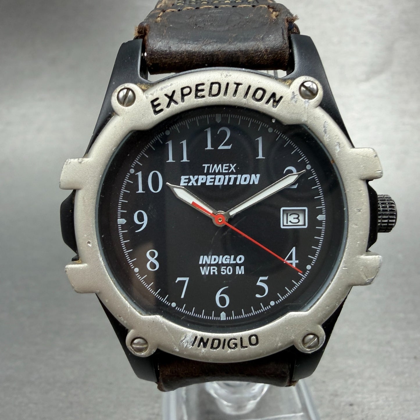 Timex Expedition Watch Men 39mm Black Dial Black Tone Date Round New Battery0