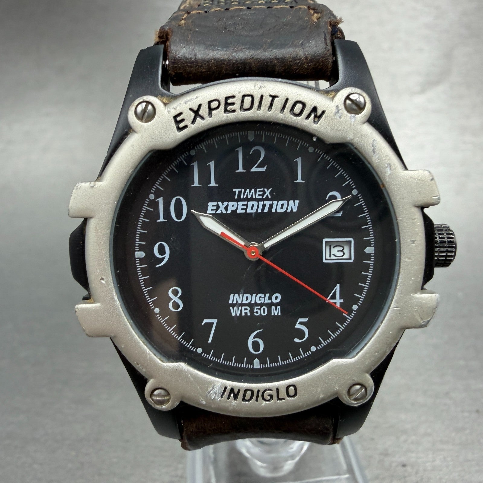 Timex Expedition Watch Men 39mm Black Dial Black Tone Date Round New Battery0