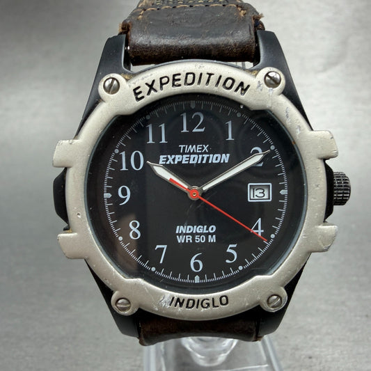 Timex Expedition Watch Men 39mm Black Dial Black Tone Date Round New Battery0