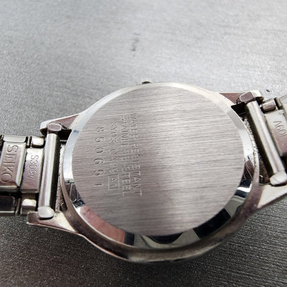 Seiko SQ Watch Women 24mm White Dial Silver Tone Daydate 3y030a29 New Battery10
