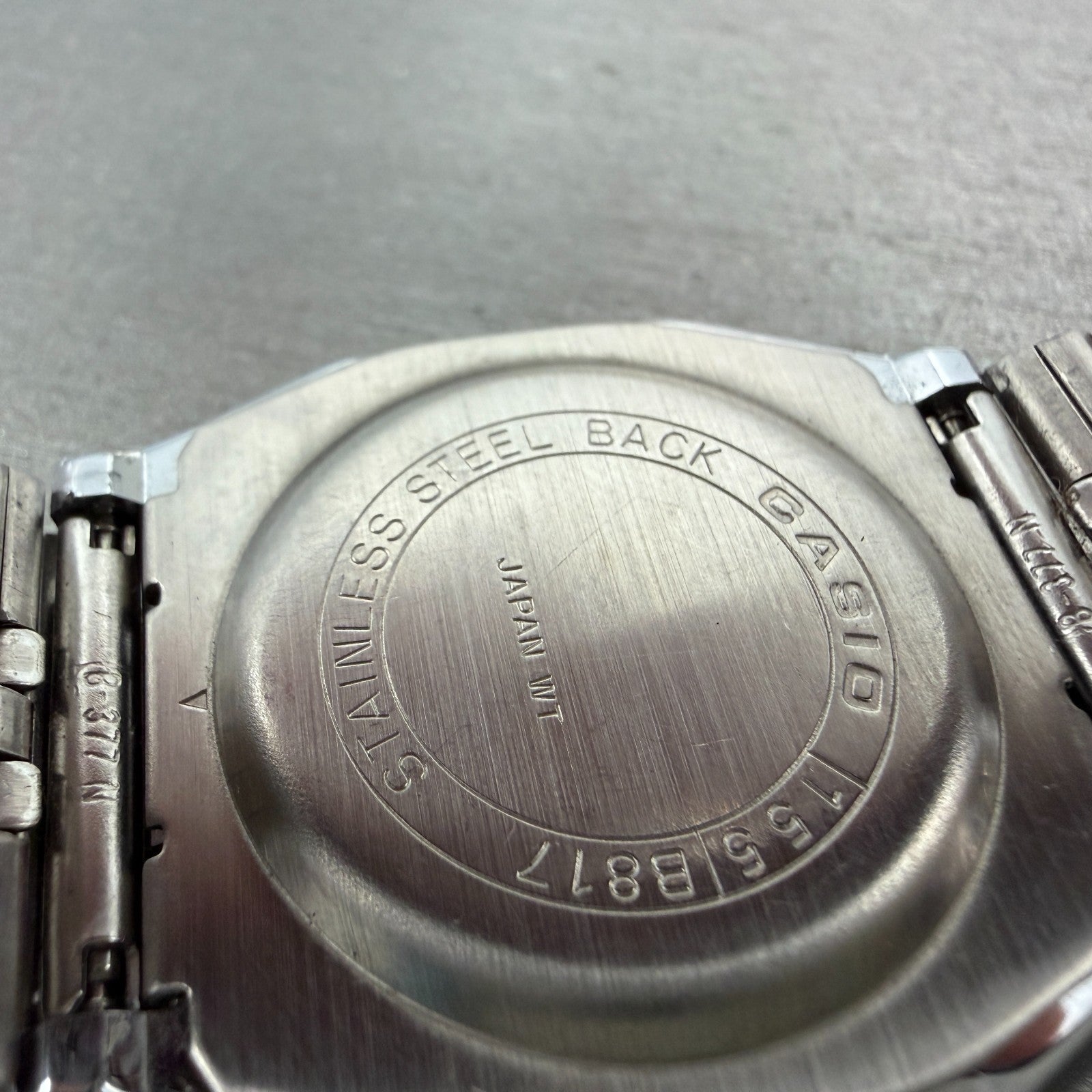 Casio 155-B817 Watch Men 34mm Digital Silver Tone Daydate Octagon PARTS10
