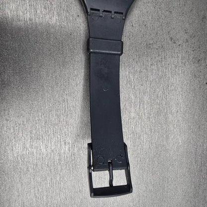 Swatch INC Watch Men 34mm White Dial Black Tone Round GA103 New Battery12