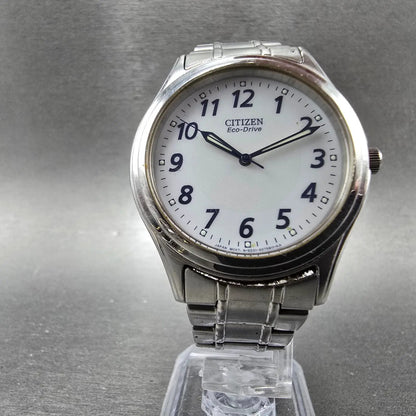Citizen Eco-Drive Watch Men 36mm White Dial Silver E031-S048419 Round Works5