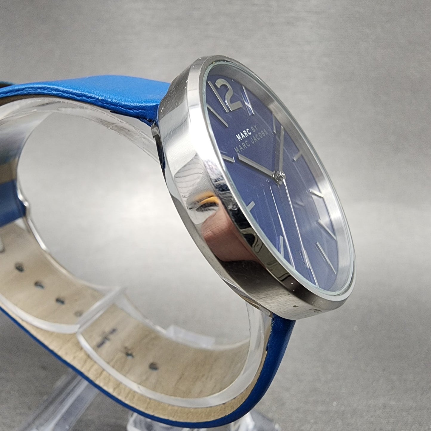 Marc Jacobs Peggy Watch Women 36mm Blue Dial Steel Round MBM1364 New Battery4