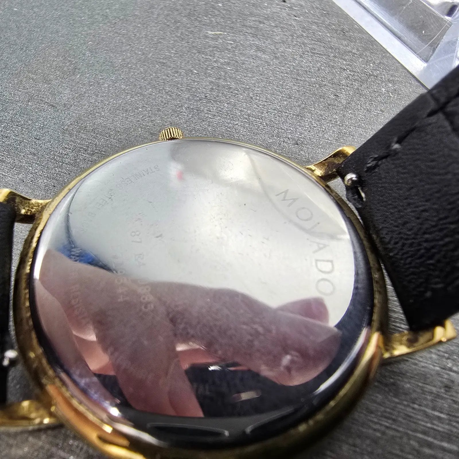 Movado Watch Men 34mm White Dial Gold Tone Round 87-E4-0885 New Battery VTG NJU9
