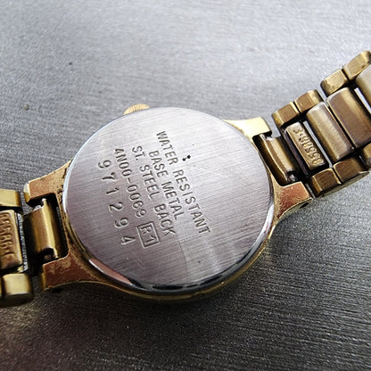 Seiko Watch Women 19mm Gold Dial Gold Tone Round 4N000069 New Battery10