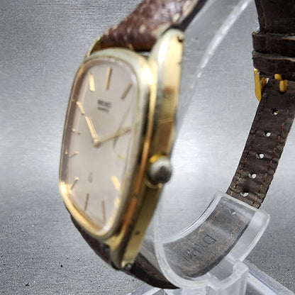 Seiko Tank Watch Women 23mm Champagne Dial Gold Tone Rectangle 47205100 New Bat2