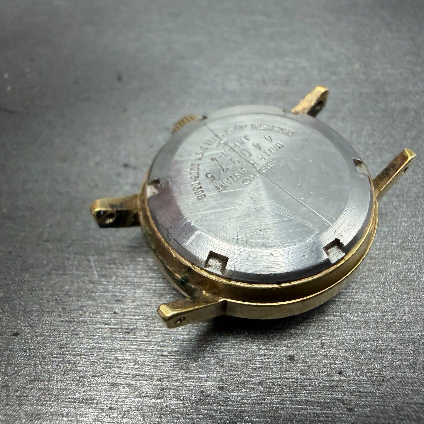 Seiko Automatic Watch Women 24mm Champagne Dial Gold Tone Date 2205-0599 PARTS11