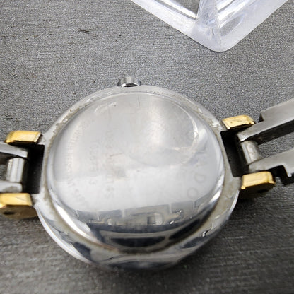 Movado Harmony Watch Women 23mm Black Dial Two Tone Diamond Bezel New Battery9