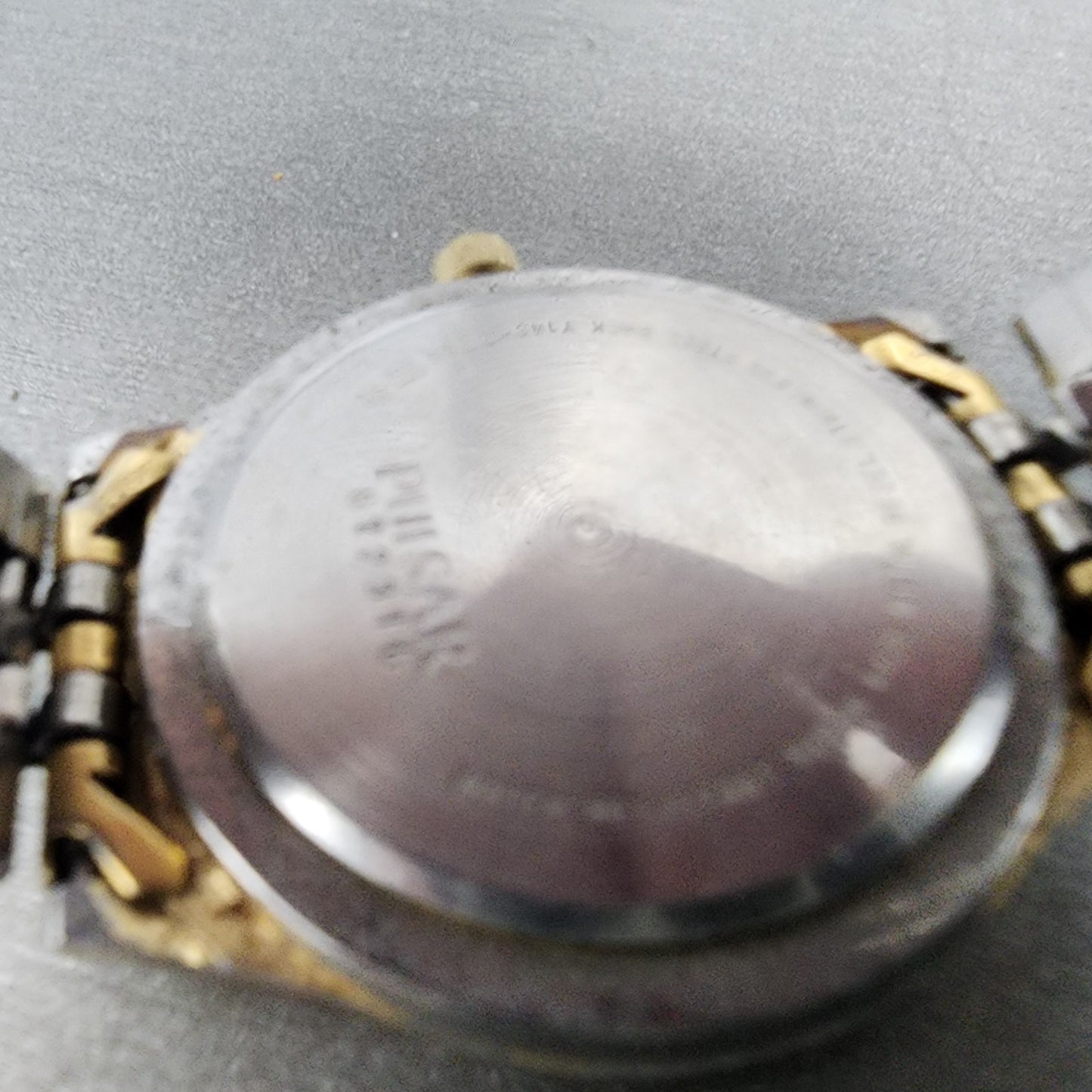 Pulsar Watch Men 37mm White Dial Gold Tone Daydate Round Y1487060 New Battery10