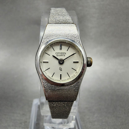 Citizen CQ Watch Women 17mm Silver Dial Silver Tone 3220891244 New Battery0