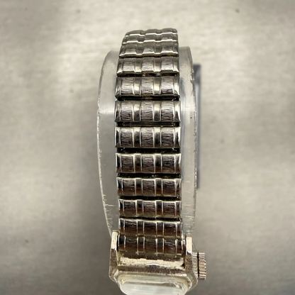 Seiko Watch Women 15mm Blue Dial Silver Tone Rectangle 11-3669 Vintage Works4