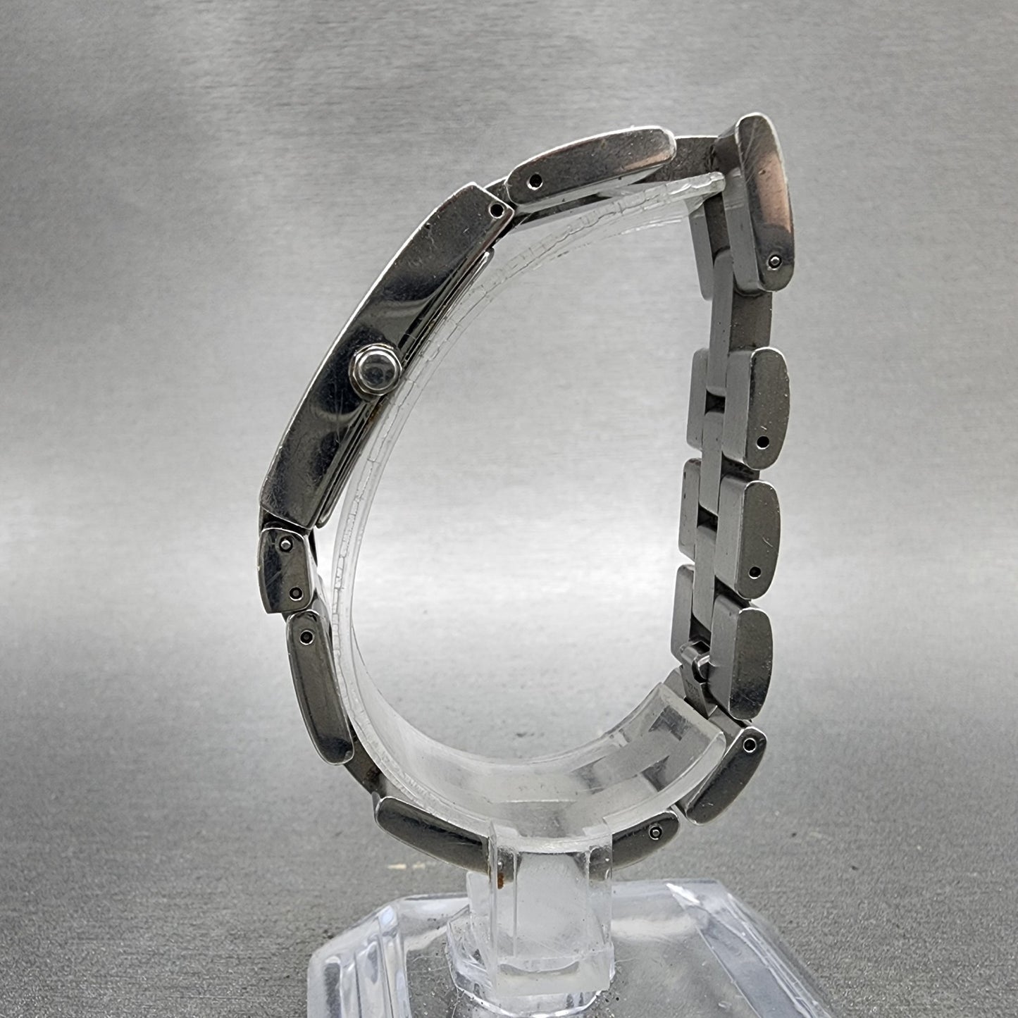 Coach Tank Watch Women 18mm White Dial Silver Tone Rectangle W040 New Battery6
