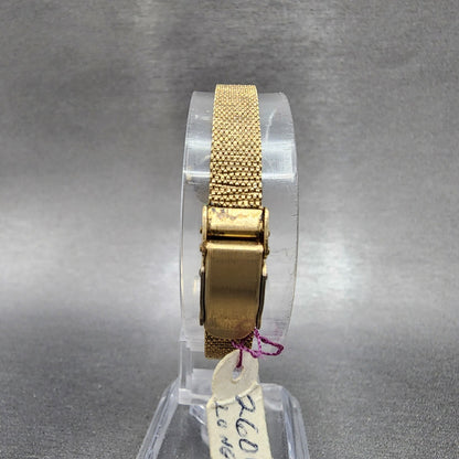 Longines Watch Women 17mm Silver Dial Gold Tone Diamond Manual Wind Runs NOS8