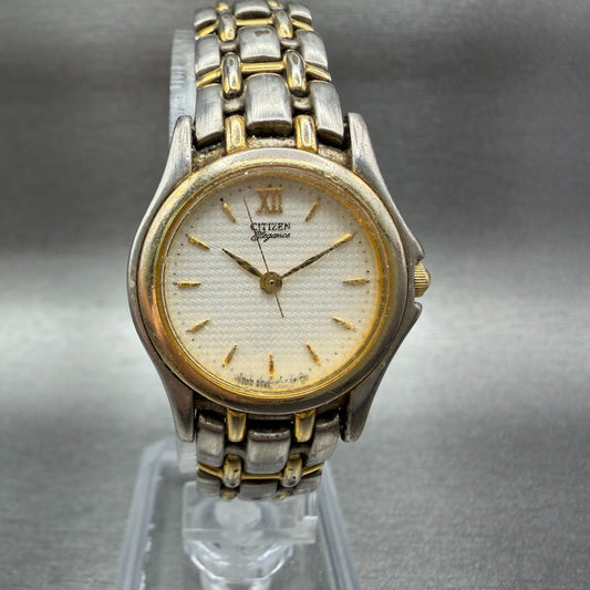 Citizen Elegance Watch Women 24mm White Dial Two Tone 5930-H06867 New Battery0
