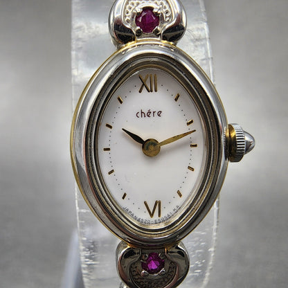 Citizen Chere Watch Women 14mm White Dial Two Tone Oval 4520E50538 New Battery1