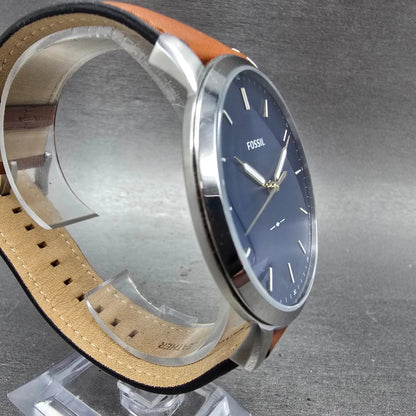 Fossil Watch Men 44mm Blue Dial Silver Tone FS5304 New Battery3
