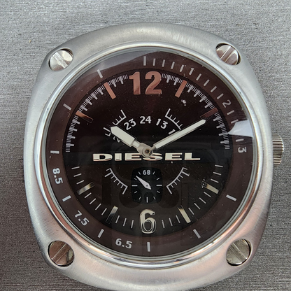 Diesel Watch Men 48mm Brown Dial Steel Small Seconds Cushion DZ1228 New Battery1