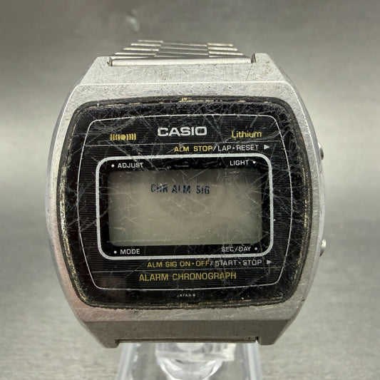 Casio A851 108 Watch Men 36mm Digital LCD Silver Tone Rectangle Vintage PARTS0