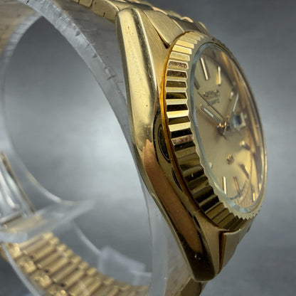 Seiko SQ Watch Women 24mm Champagne Dial Gold Tone Daydate 3e23-0a69 New Battery3