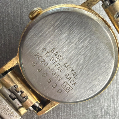 Seiko Watch Women 20mm Gold Dial Gold Tone Round 2C20-0359 Vintage New Battery10