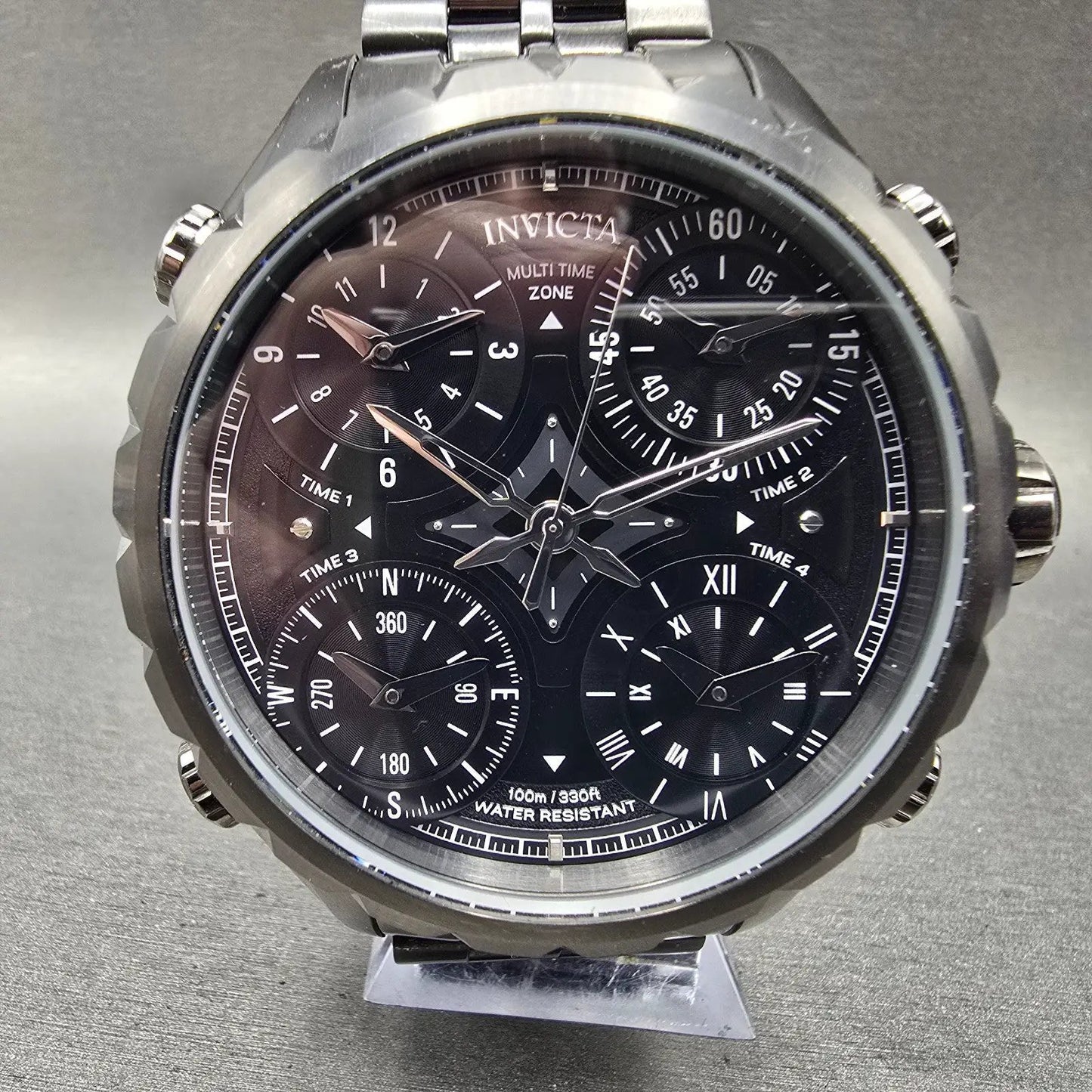 Invicta Coalition Forces Watch Men 57mm Black Dial Black Tone Round New Battery0