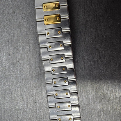 Seiko Landy Bracelet 18mm Stainless Steel Two Tone Folding Clasp VTG Japan5