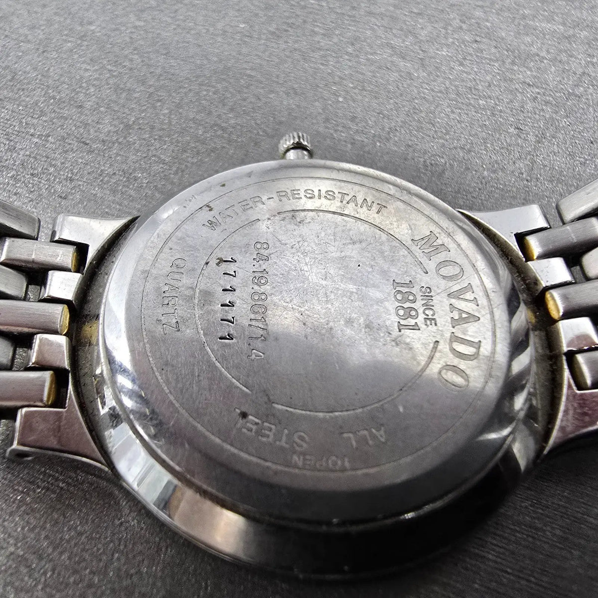 Movado Esperanza Watch Men 33mm Black Dial Two Tone Round 84.19.861 PARTS11