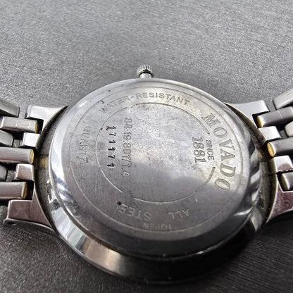 Movado Esperanza Watch Men 33mm Black Dial Two Tone Round 84.19.861 PARTS11