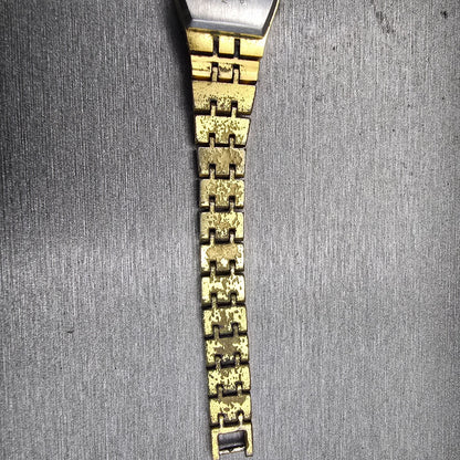 Citizen CQ Watch Women 18mm Champagne Dial Gold Tone Rectangle 4-040074 New Batt12