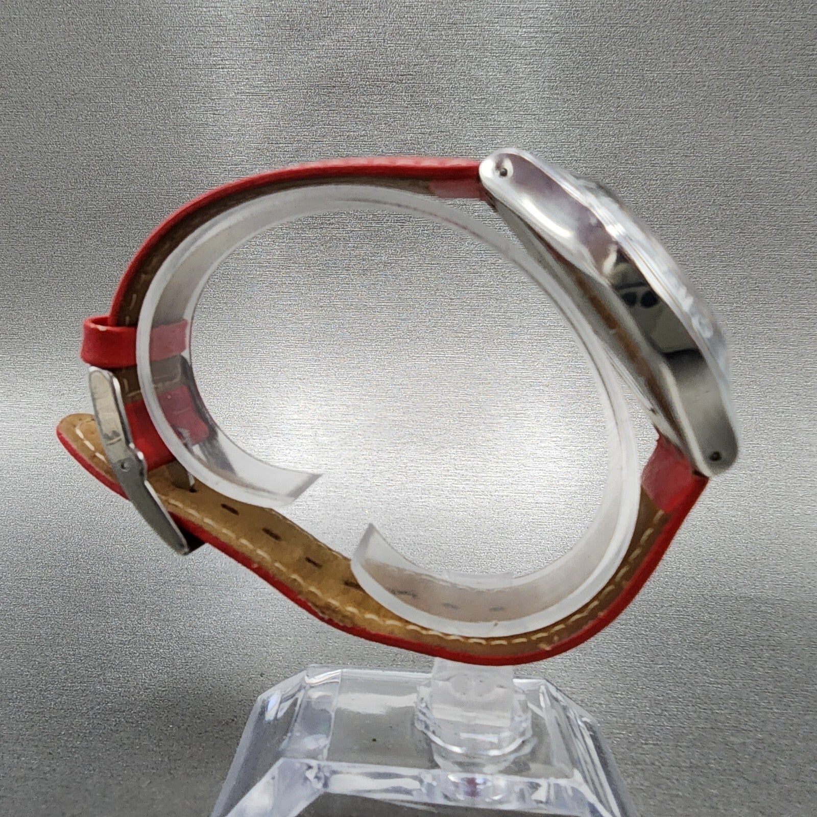 Swatch Irony Happy Joe Red Watch Men 37mm Red Dial Steel Date Round New Battery8