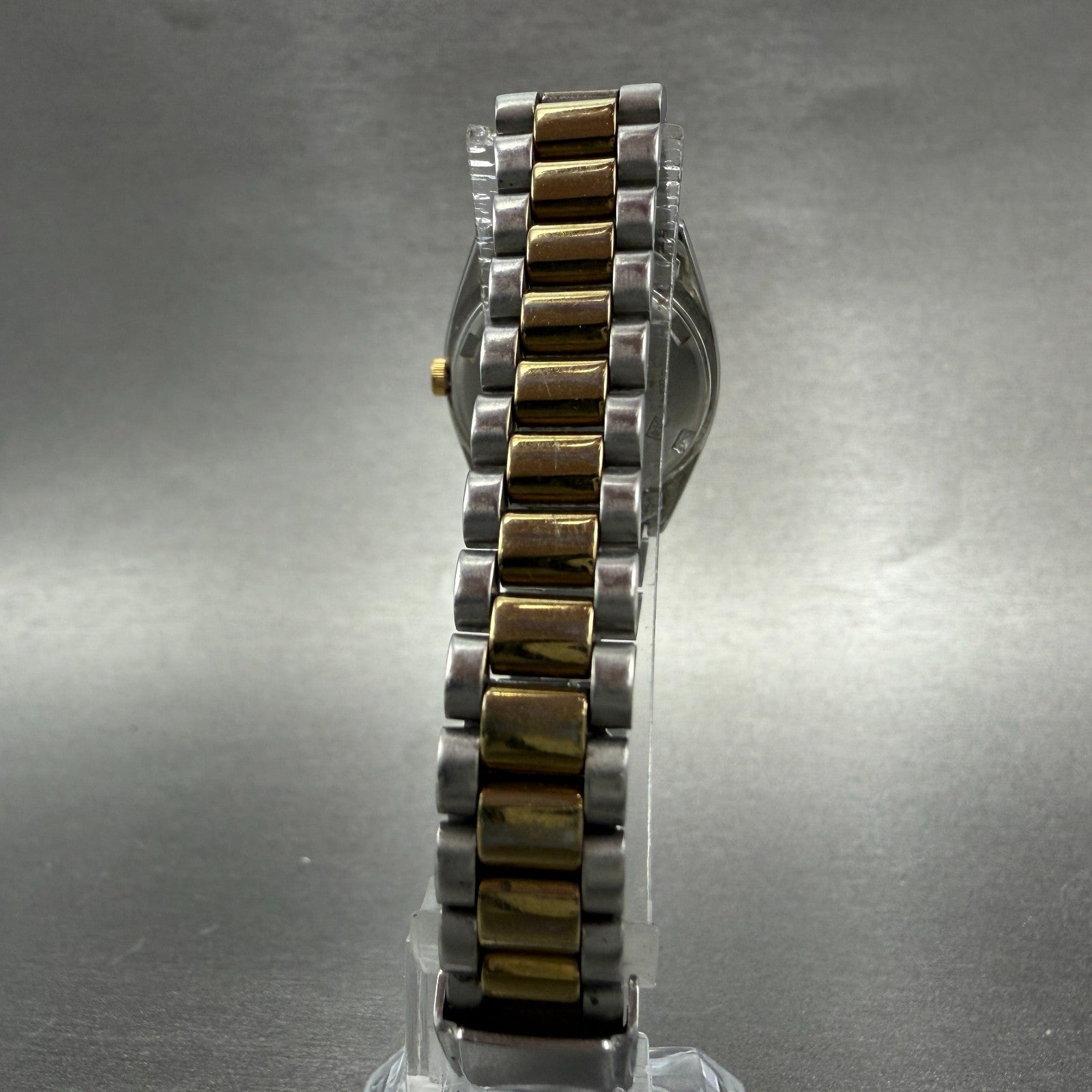Seiko Watch Women 24mm Gold Dial Two Tone Daydate Round 7n83-0041 New Battery L67