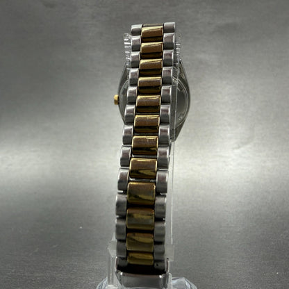 Seiko Watch Women 24mm Gold Dial Two Tone Daydate Round 7n83-0041 New Battery L67