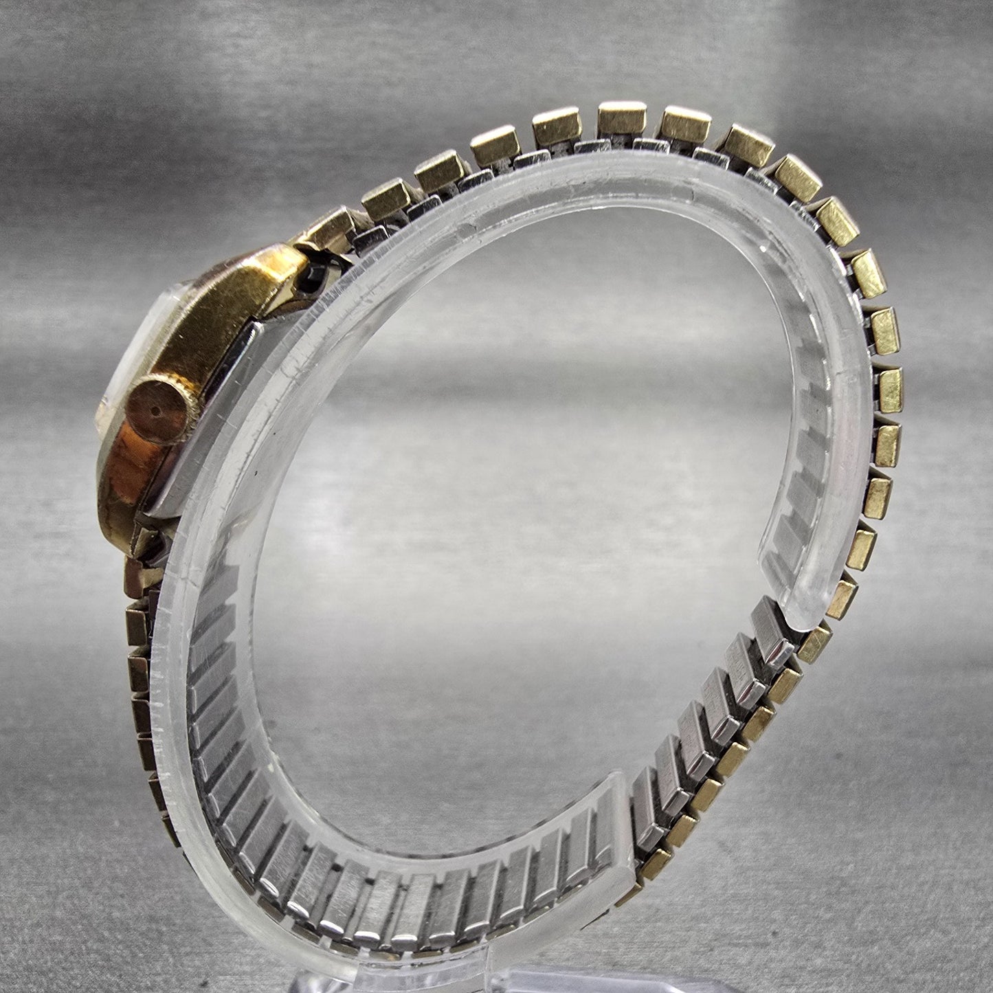 Seiko Watch Women 17mm Bronze Dial Gold Tone Rectangle 11-3499 Vintage Works6