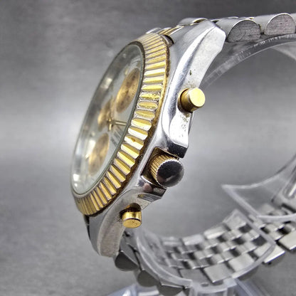 Citizen Chronograph Watch Men 38mm Silver Dial Two Tone Date 0510-C50031 New Bat3
