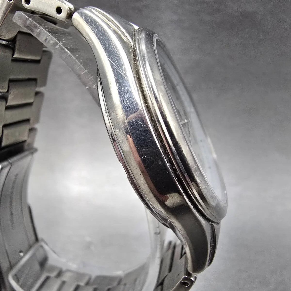 Seiko Solar Atomic Watch Men 38mm Silver Dial Titanium Atomic Date 7B22 PARTS!!4