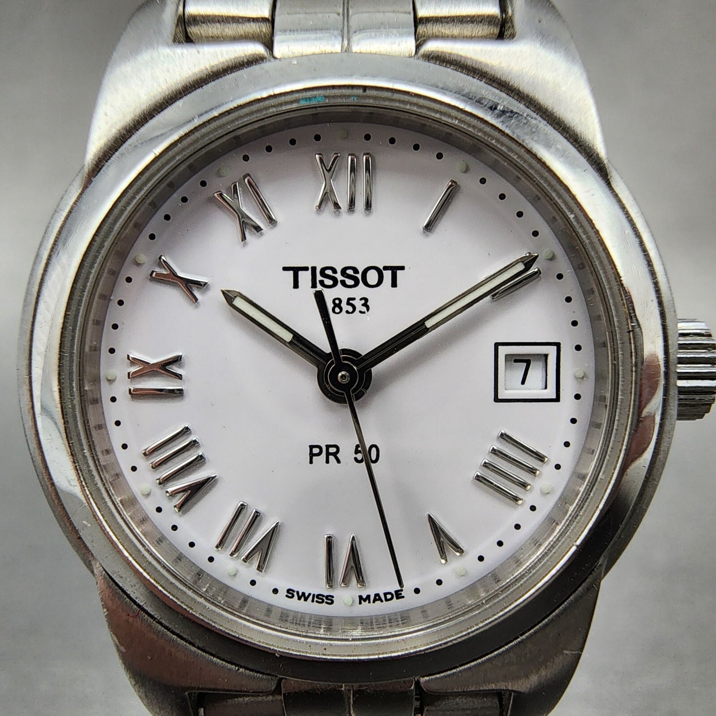 Tissot PR 50 Watch Women 25mm White Dial Silver Tone Date J326/426K New Battery1