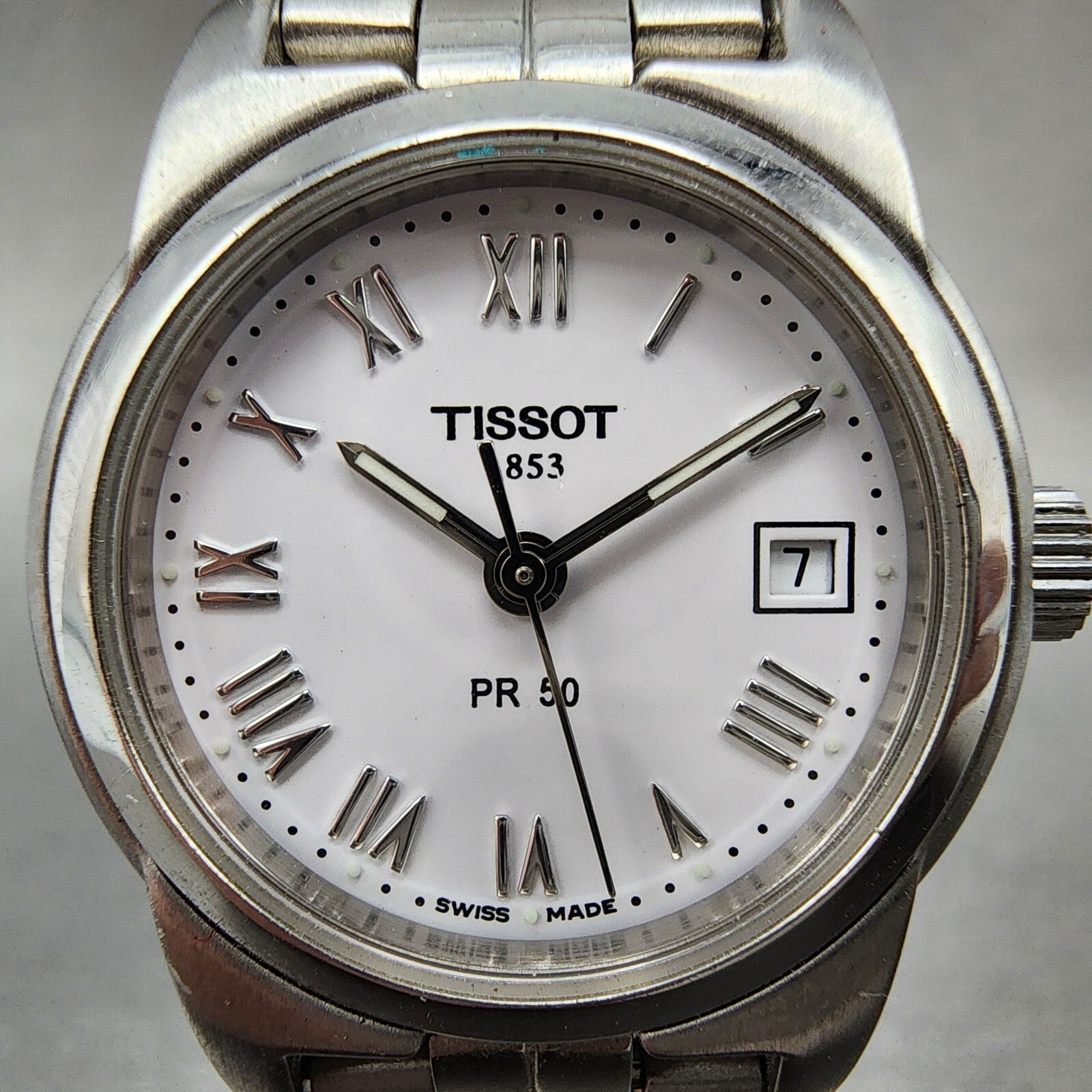 Tissot PR 50 Watch Women 25mm White Dial Silver Tone Date J326/426K New Battery1