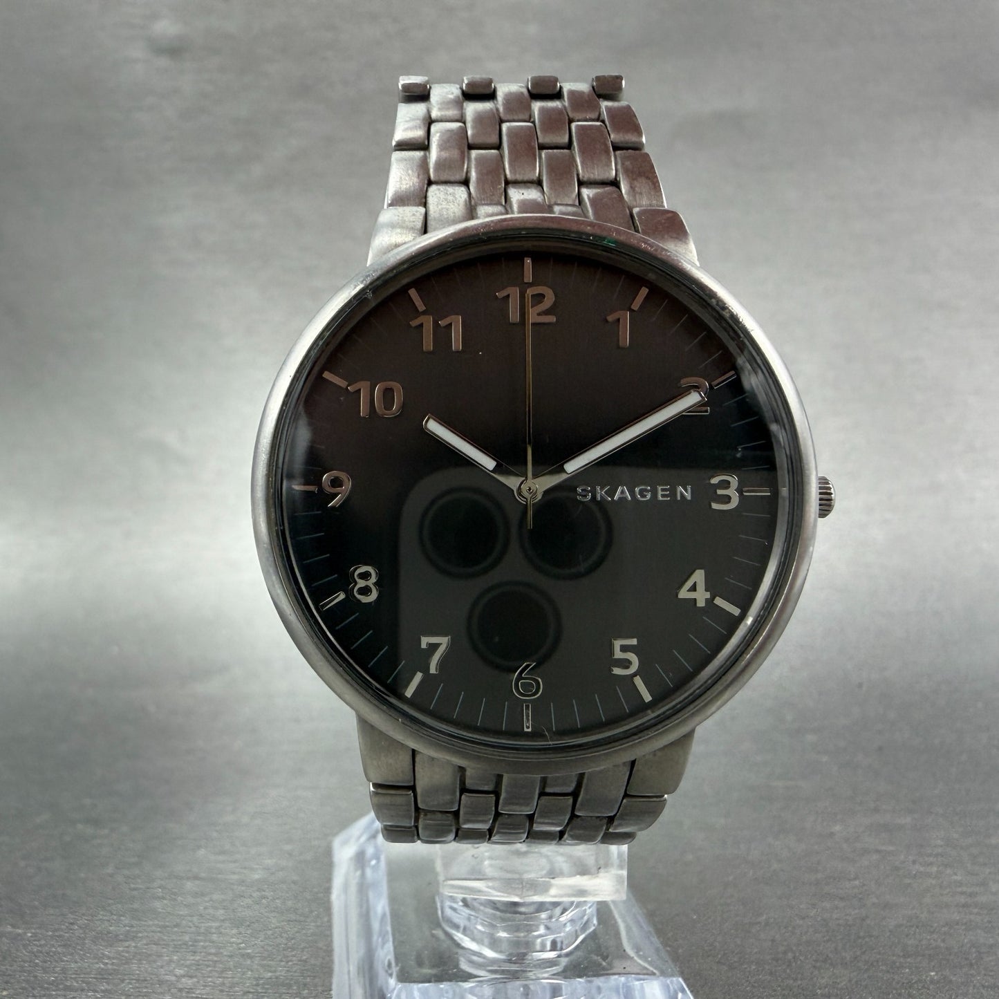 Skagen Ancher Watch Men 40mm Gray Dial Silver Tone Round SKW6247 New Battery5