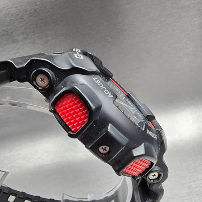 Casio G-Shock GA-100 Watch Men 51mm Black Red Chrono Round Alarm New Battery JP3